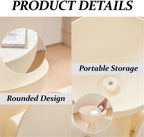 Stylish Circle Side Table Round Coffee Table Nightstand Modern Decor Furniture Stool Ottoman for Living Room Office Multi Scenario Use(Black)