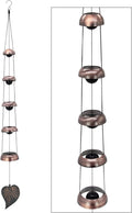 Cooper Leaf Temple Wind Chime,Wind Chimes with 5 Bells, Feng Shui Wind Chimes for Home Yard Outdoor Decoration, A Great Memorial Wind Chime for Someone Who Loves Peace