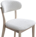 2Pcs Upholstered Wood Dining Chair, White Wash Color