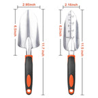 Garden Shovel Trowel Garden Tool Set, 2 Pack Heavy Duty Gardening Tools Set Include Wide Garden Trowel, Hand Shovel with Measurement Mark, Small Shovels for Gardening Digging Planting Transplanting