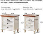 Nightstand Modern Solid Wood Bedside Storage Cabinet with 3 Layers of Drawers And 4 Wooden Feet Bedroom Bedside Table Needed
