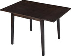 Merax Wooden 29"- 45" Extendable Rectangular Dining Table with Drop Leaf, Fits up to 4, Easy Assemble Espresso