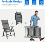 Folding Patio Chair with Textilene Seat and Aluminum Frame for Camping, Beach, Backyard, Tailgating, and Sports Events