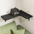 Fixwal Corner Shelves Wall Mounted Set of 5, Floating Shelves for Wall Bathroom, Kitchen, Bedroom, Home Decor, Laundry Room, Living Room (Black)