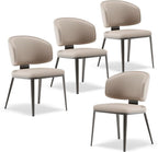 Dining Chairs Set of 4, Faux Leather Dining Chairs, Light Gray