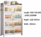 Pantry Cabinets for Kitchen Storage, Made of Carbon Steel Single Layer can Support 200 Pounds, Kitchen Pantry Cabinet for Kitchen Living Room Balcony(White,100 * 42 * 153cm)