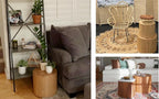 Wood Side Table Round Small Coffee Tables Nesting End Table Set of 2 for Living Room Bedroom Office, No Assembling (Oak/Walnut - Round)