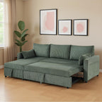 Ball & Cast 86" Sectional Sleeper Sofa Bed Pull Out Couches for Living Room | L Shaped Convertible Pull Out Sofa Bed with Reversible Storage Chaise and Side Pocket, 3-Seat Sofa for Small Space Apartment