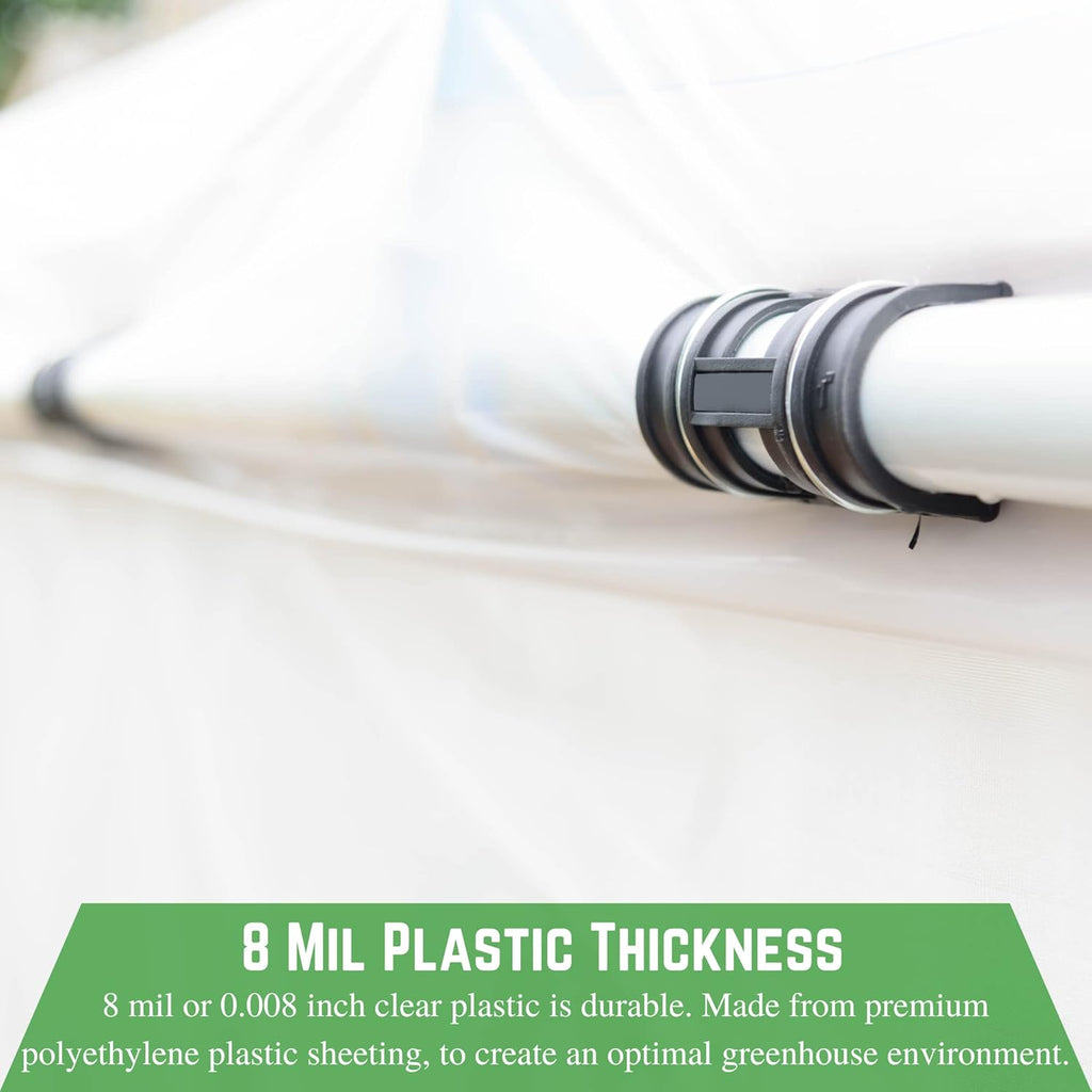 Farm Plastic Supply - Clear Greenhouse Plastic Sheeting - Ultra Durable - 8 mil - (20' x 40') - 4 Year UV Resistant Polyethylene Greenhouse Film for Gardening, Farming, Agriculture