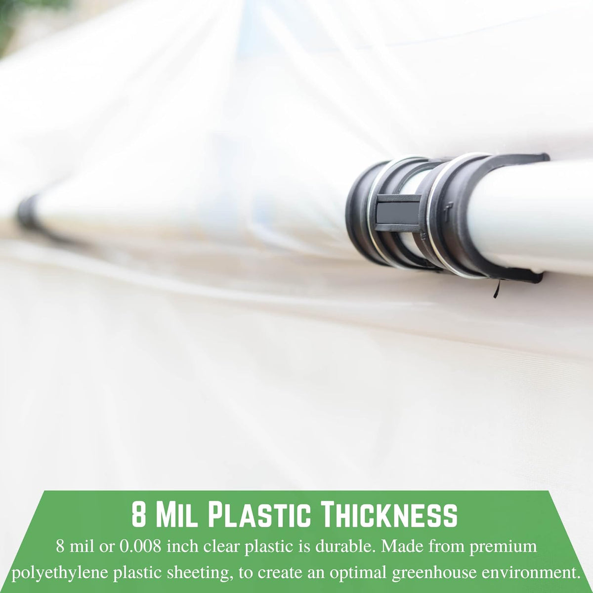Farm Plastic Supply - Clear Greenhouse Plastic Sheeting - Ultra Durable - 8 mil - (40' x 50') - 4 Year UV Resistant Polyethylene Greenhouse Film for Gardening, Farming, Agriculture