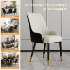 POVISON PU Dining Chairs Set of 2, 38" Faux Leather Upholstered Bar Chairs with Metal Legs, Modern High-Back Side Chairs for Living Room, Pub, Coffee, Home, and Kitchen (Black)