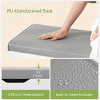 TEENFON 2-Tier Storage Bench, Shoe Bench with Adjustable Shelf & Lift Top Storage, Entryway Bench with Cushioned Seat,13.8"D x 36.2"W x 19.7"H, Shoe Organizer for Entryway, Living Room, Bedroom, White