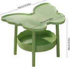 Bedroom Side Table,Curved End Table Small Night Stand with 2 Layer Storage Space for Bedroom,Living Room,Bed Side Tables Easy to Move and Install, Nightstands for Small Space, Butterflies Shaped