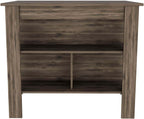 Dark Brown Kitchen Island with Three Shelves and Four Legs | Spacious kitchen island with three storage shelves and wide top surface for meal prep