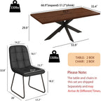 ZckyCine 7-Piece Dining Table Set with 51"-67" Extendable Walnut Wood Table and 6 PU Leather Chairs, Modern Rectangular Kitchen Table Set with Metal Legs, Seats 6, Easy Assembly