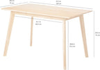 Amazon Basics Certified Sturdy Solid Wood Rectangular Dining Table, Easy Assembly, Kitchen Table, 29.5" D x 47.2" W x 29.5" H, Natural Wood
