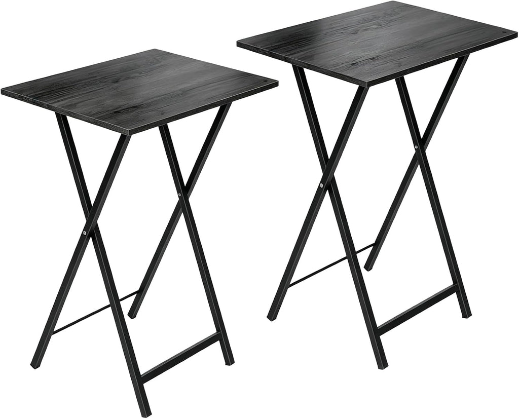 Folding TV Tray Table, Set of 2 Small Table, TV Dinner Table, Snack Tray Table Set, Portable Foldable Desk, Sofa Side Table, TV Tray Table for Couch, Living Room, Small Space