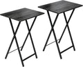 Folding TV Tray Table, Set of 2 Small Table, TV Dinner Table, Snack Tray Table Set, Portable Foldable Desk, Sofa Side Table, TV Tray Table for Couch, Living Room, Small Space