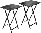 Folding TV Tray Table, Set of 2 Small Table, TV Dinner Table, Snack Tray Table Set, Portable Foldable Desk, Sofa Side Table, TV Tray Table for Couch, Living Room, Small Space