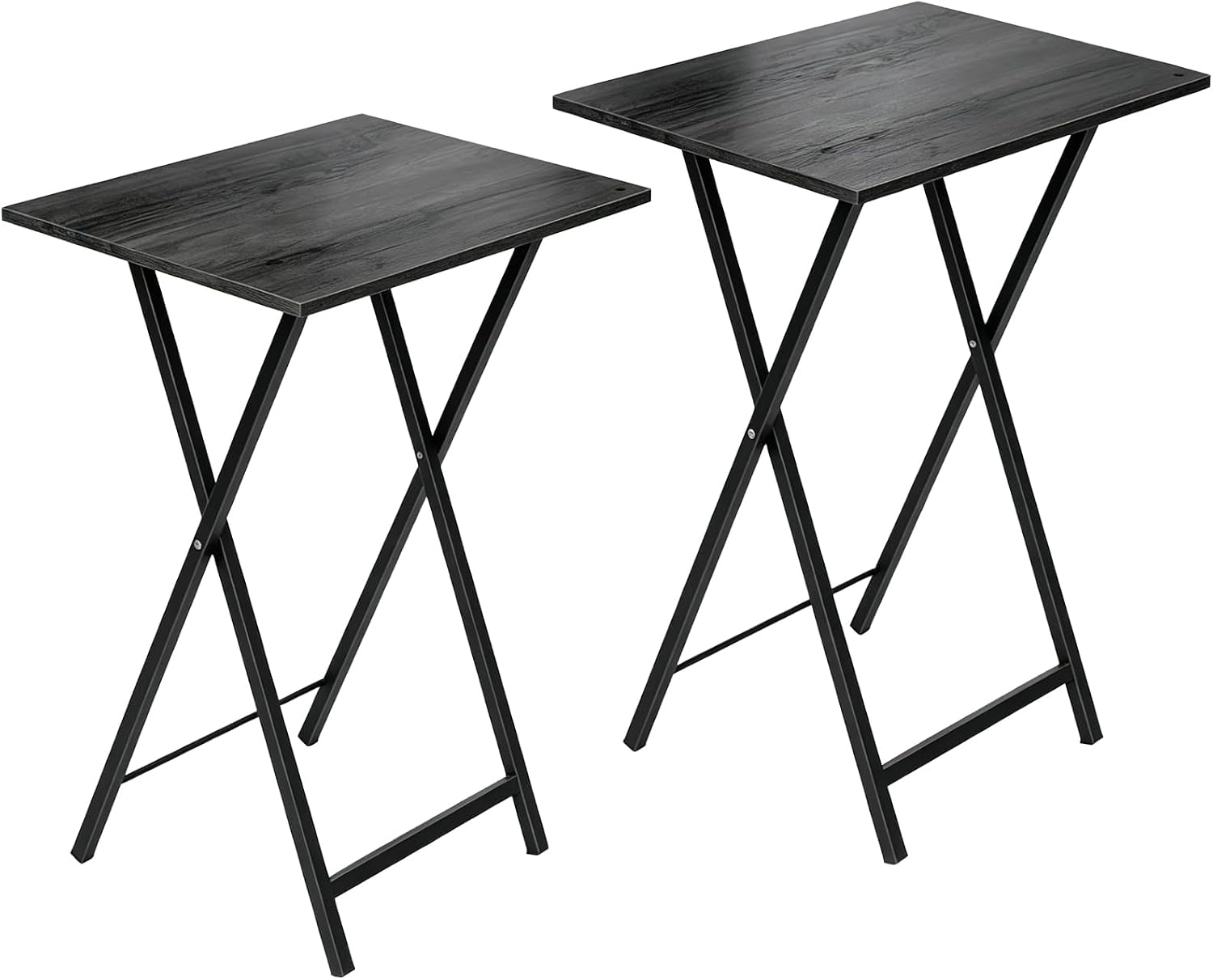 Folding TV Tray Table, Set of 2 Small Table, TV Dinner Table, Snack Tray Table Set, Portable Foldable Desk, Sofa Side Table, TV Tray Table for Couch, Living Room, Small Space