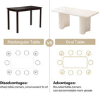 White Dining Table, Modern Rectangular Dining Room Tables for Kitchen, Bar, Living Room, Easy Assembly, Kitchen Table Only
