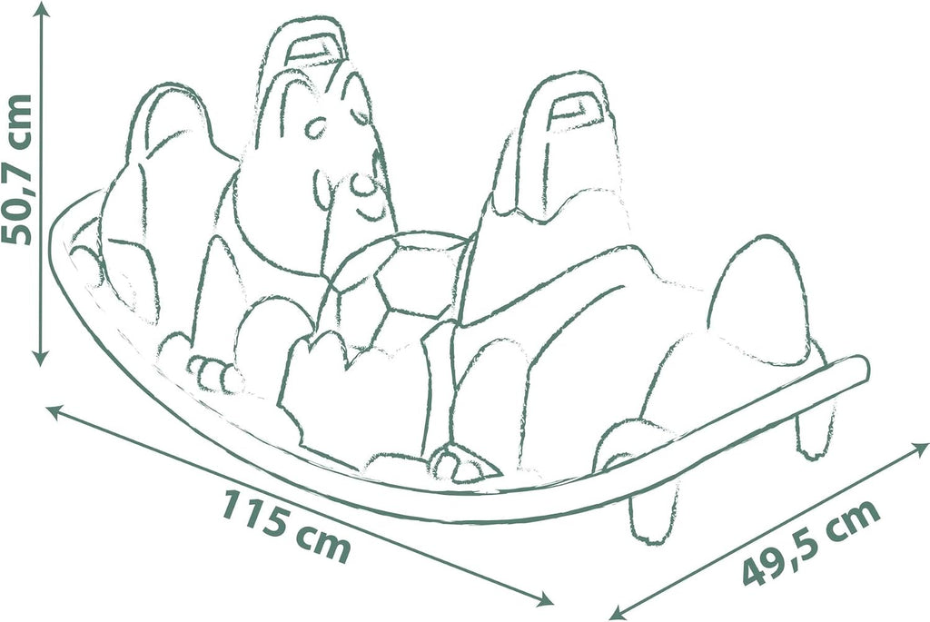 Smoby Life - Swing dogs - 2 ergonomic seats, 1 middle seat, 2 handles - Recycled material - From 18 months - Made in France