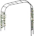 Garden Arch, 98.5’’x94.5’’ Arbor Trellis, Garden Arch Trellis for Climbing Plants Outdoor, Arbor for Flower, Climbing Vine Vegetable, Fruit and Lawn(Black)