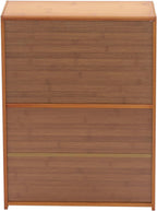 3 Tier Kitchen Pantry Sideboard with Sliding Doors and Adjustable Shelf,Small Countertop Storage Cabinet for Kitchen, Living Room,Dinning Room,Brown