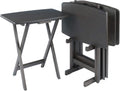 Ergode TV Tray Tables Set of 5 Folding X-Frame Oyster Gray
