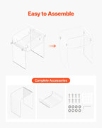 VEVOR Acrylic Side Table, 2-Tier Clear End Table with Storage Shelf, Modern Transparent Bedside Nightstand Lucite Desk for Bedroom, Living Room, Home Decor, 11.8" D x 15.7" W x 19.7" H
