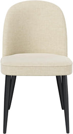 Upholstered Dining Chairs Set of 6, Comfortable Chenille Fabric Kitchen Chairs with High Back & Metal Legs, Modern Dinner Chair for Dining Room Restaurant Hotel Cafe, Beige