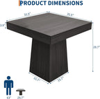 GarveeHome Square Dining Table for 4, 31.5'' Small Kitchen Table with Pedestal Base, Farmhouse Dinner Tables for Kitchen, Dining Room, Living Room, Cafe, Apartment, Small Spaces (Grey-Black)
