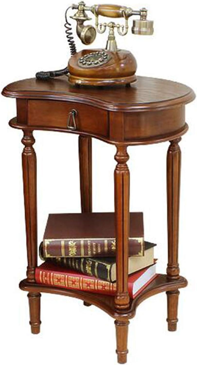 Telephone Table, American Carved Side Table,Shelves with Drawers,Telephone Living Room Side Table,European Style Retro Flower Pot Decoration Table