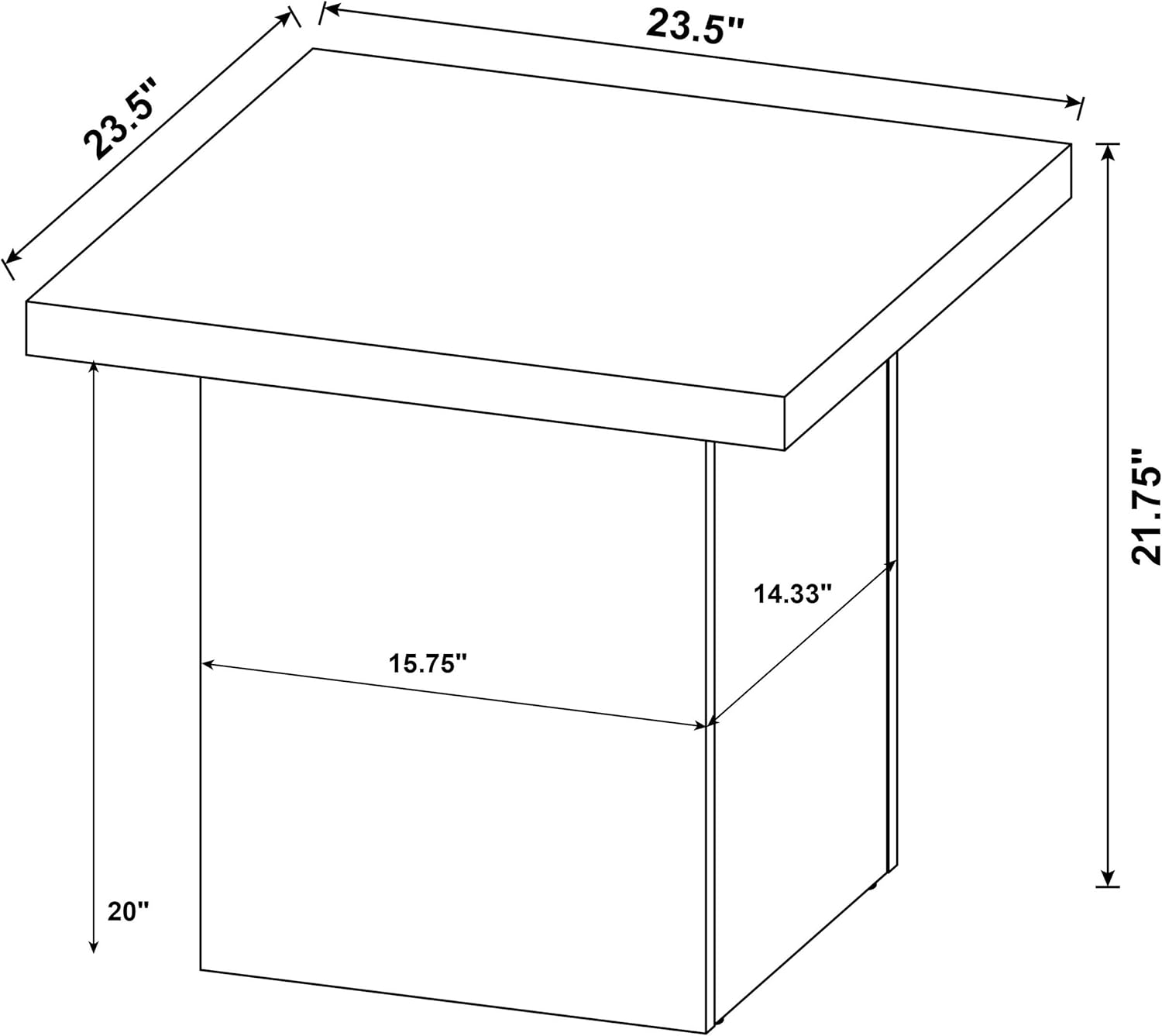 Coaster Home Furnishings - Devar - Wood - Square End Table with Thick Top, Plinth Base, and Blocky Frame - Living Room - 23.5-Inch - Black - 706277