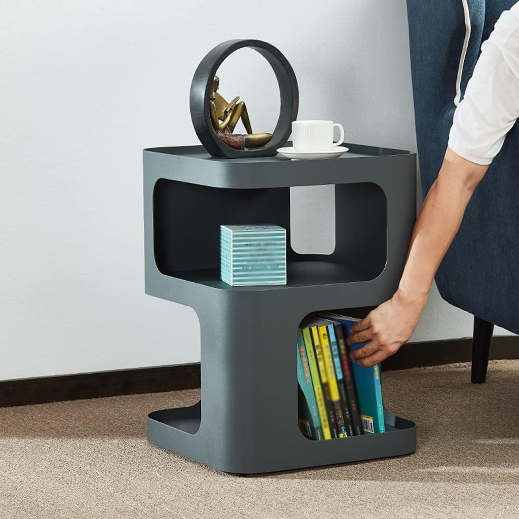 Side Table Side Table Telephone Table Iron Bedside Table Modern Minimalist Bedroom Bedside Table Living Room Coffee Table Sofa Lounge Side Table Bedroom Storage Bedside Cabinet (Color : 1) (1)