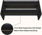 BON AUGURE 40" Entryway Shoe Bench with Storage & Cushion, Modern Fluted Shoe Rack for Mudroom, Sturdy Wooden Hallway Bench with 360 lbs Capacity, Black Oak