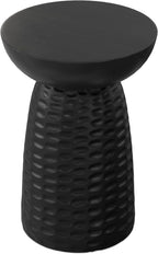 SIMPLIHOME Boyd 13" Wide Solid Wood Round End Table in Black