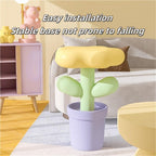 Resin Flower-Shaped Side Table, Distinctive End Table for Apartment Decor, Funky Coffee Table, Cute Small Nightstand for Bedroom, Living Room(Yellow)
