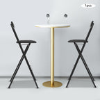 Folding Bar Stool with Back, 1 Pcs 27.6 Inch Tall Foldable Stool Chair Portable High Folding Bar Chair Counter Height Seat Leather Padded for Kitchen Shop Cafe Dining Room