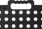 Casafield 16" Folding Step Stool with Handle (Set of 2), Black - Portable Collapsible Small Plastic Foot Stool for Adults - Use in the Kitchen, Bathroom and Bedroom