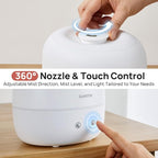 2L Cool Mist Humidifier for Bedroom with 360° Adjustable Nozzle, High and Low Mist Levels, Ultra-Low Noise, Light-Off, No BPA, Auto Shut Off, Ideal Baby Humidifier with Easy Top Filling