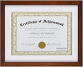 RPJC Document Frame Certificate Frames Made of Solid Wood High Definition Glass and Display Diplomas 8.5x11 with Mat or 11x14 Inch Without Mat Picture Frame Brown