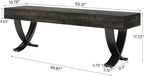 Tribesigns Entryway Shoe Bench, 55-Inch Wooden Shoe Bench with Metal X-Shaped Legs, Industrial Long End of Bed Stool with Seating for Living Room, Bedroom, Hallway, Porch (Oak & Black)