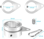 Flag Pole Rings, 1" Spinning Flagpole Ring Clips, 2 Pcs Aluminum Alloy & Steel 360° Rotating Anti Wrap Flag Mounting Rings with Snap Carabiners for 0.75-1.02 Inch Diamete Flagpole (Φ1, Silver)