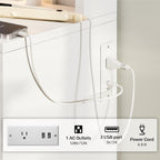 Haewon Makeup Vanity Desk with Lighted Mirror and Chair Set, White | 10 LED Light Bulbs, 3 Lighting Modes, Built-in Power Outlet, Storage Drawers and Shelves, for Bedroom