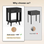 GYIIYUO 24" H Nightstands Set of 2 with Fabric Drawer, Black