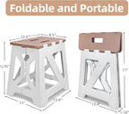 neotidy Foldable Step Stool (1 Pack), 12.9” Tall up to 300 lb Sturdy Plastic Folding Step Stool for Adults Kitchen Bathroom, Portable Small Stool Travel Foot Stool Brown