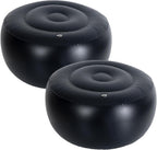 Inflatable Round Ottoman, Pouf Ottoman Filler, 55x30cm PVC Waterproof Outdoor Ottomans for Patio, Living Room, Bedroom, Camping or Garden, Portable Inflatable Foot Rest Pouf for Adults, 2PCS