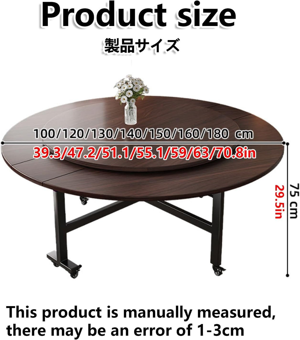 Round Drop Leaf Kitchen Dining Table with Wheels,Extendable Butterfly Table with Universal Wheels, Flip-Top Dinner Tables for Small Spaces(Gray,100cm/39.3in)