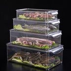 Taiuloo Set of 4 Fridge Organizer, Stackable Refrigerator Organizer Bins with Lids, Kitchen Pantry Cabinet Organization, BPA-Free Clear Food Storage Containers for Fruit, Vegetable, Cereal, Produce